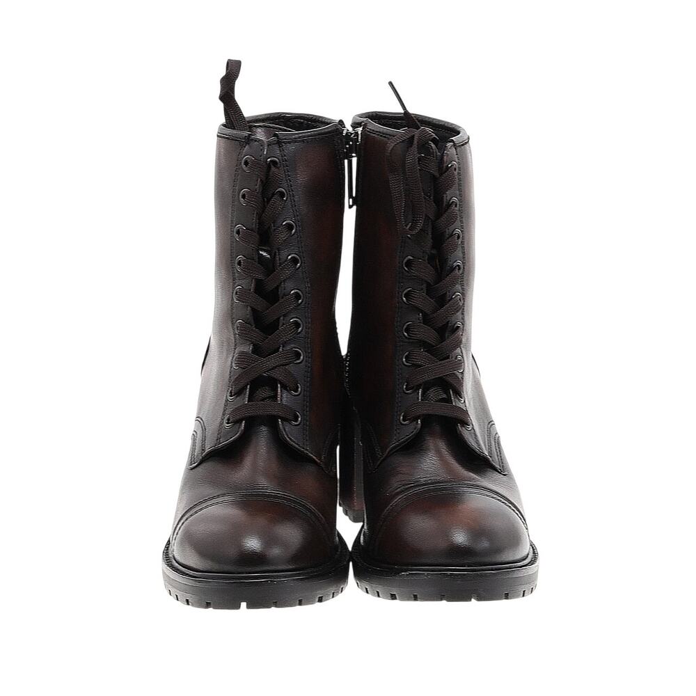 Thursday Boot Company Rebel Zip Up Leather Boots 'Coffee' Brown Size 10.5